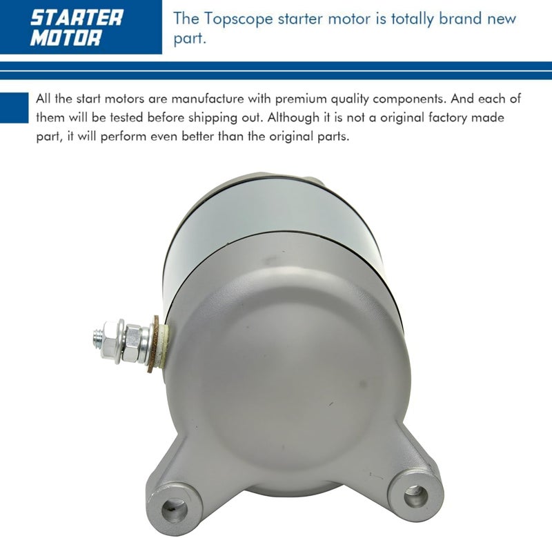 TOPSCOPE Starter Motor Drive Combo Kit for Polaris ATV UTV 325 330 335 425 500 with Replace OE # 113528 18645 495713 3084981 3090188 for Sportsman Scrambler Magnum Trail Boss Ranger - Image 4